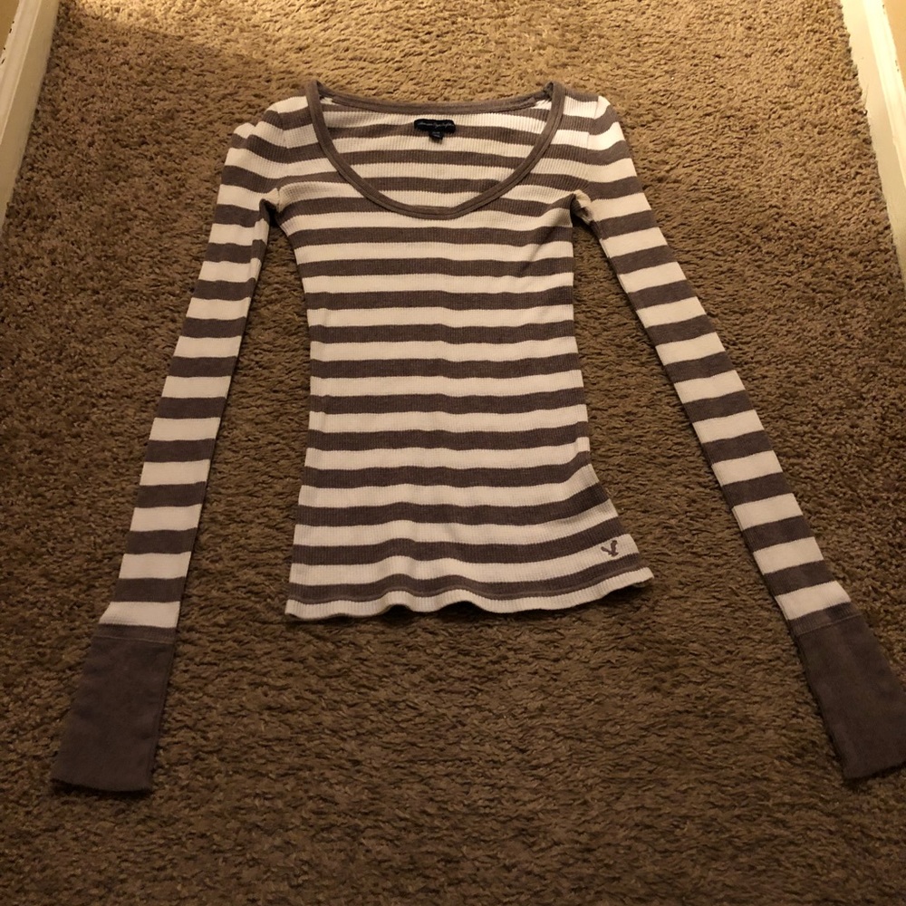 American Eagle stripped long sleeved top